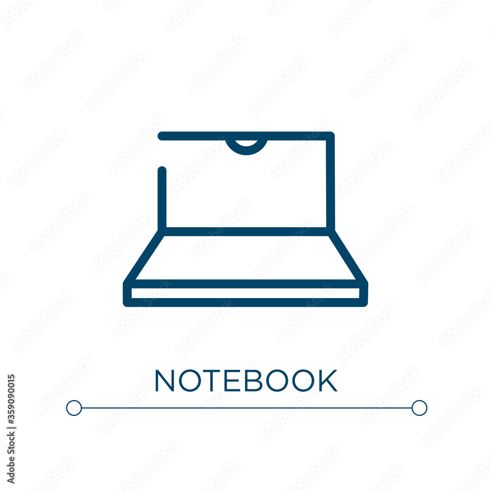 Poster notebook icon. linear vector illustration. outline notebook icon vector. thin line symbol for use on