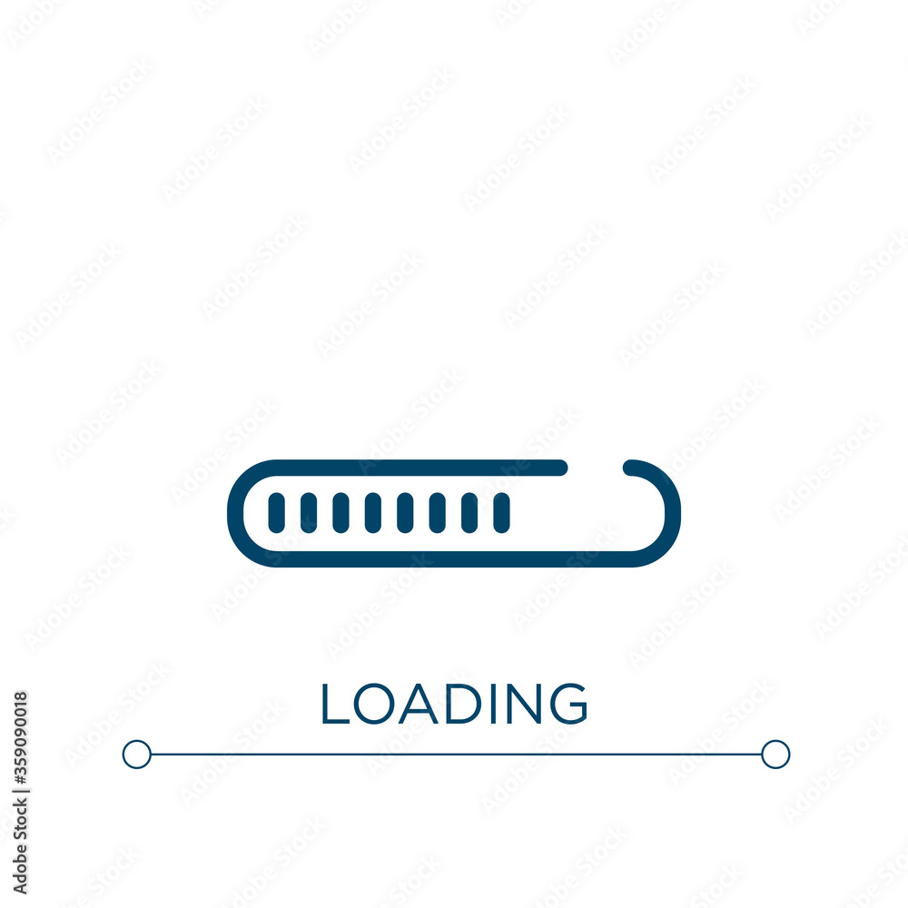 Poster loading icon. linear vector illustration. outline loading icon vector. thin line symbol for use on w