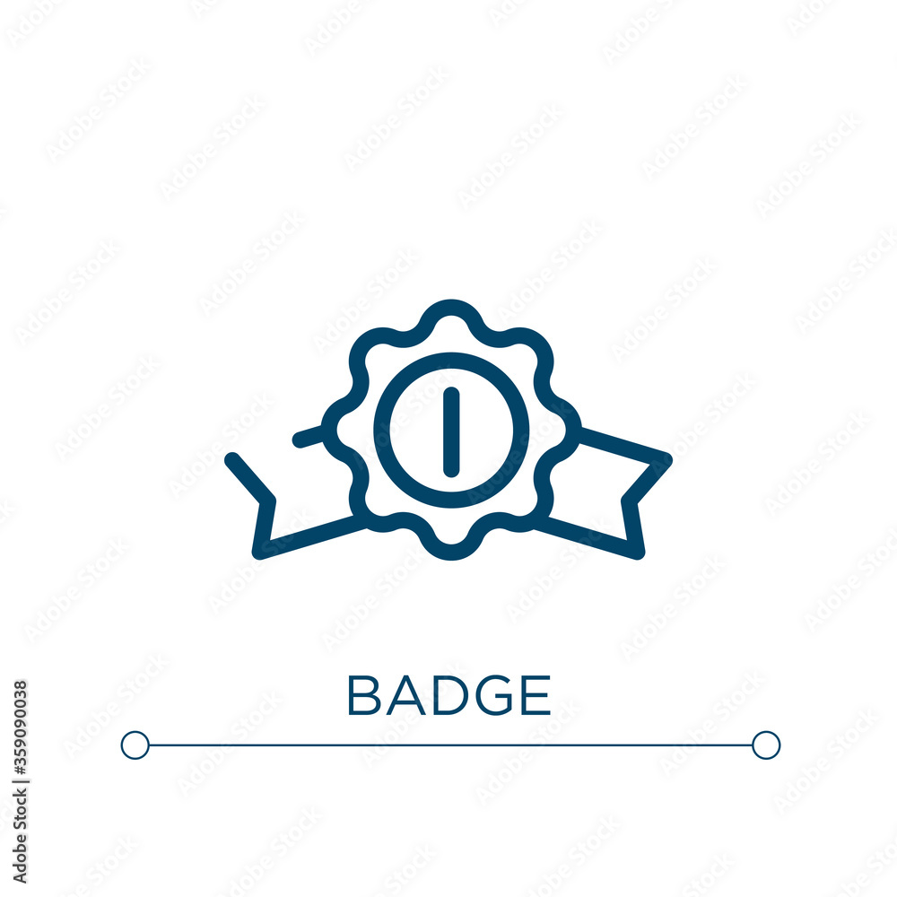 Poster badge icon. linear vector illustration. outline badge icon vector. thin line symbol for use on web a