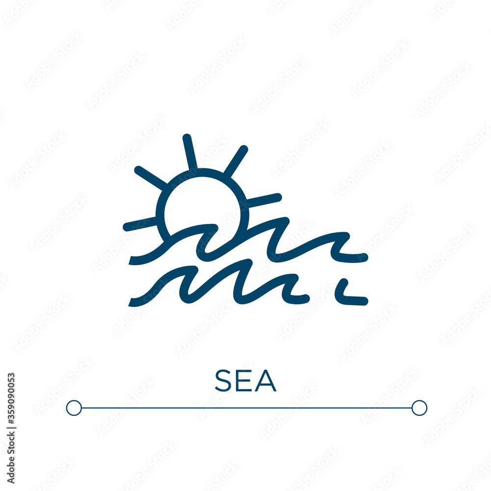 Poster sea icon. linear vector illustration. outline sea icon vector. thin line symbol for use on web and m