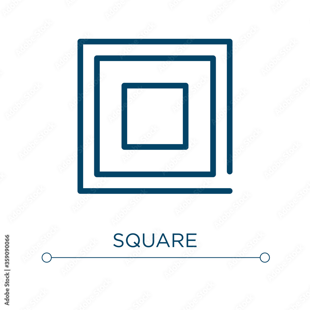 Poster square icon. linear vector illustration. outline square icon vector. thin line symbol for use on web