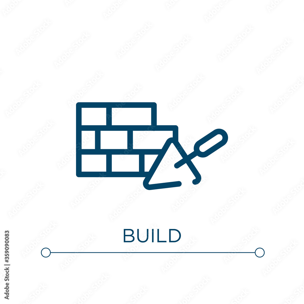 Poster build icon. linear vector illustration. outline build icon vector. thin line symbol for use on web a