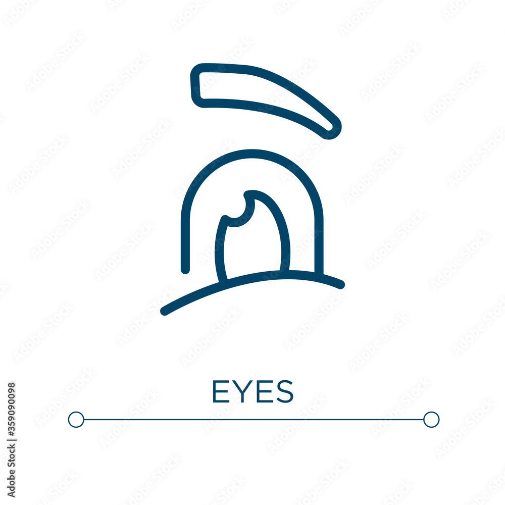Poster eyes icon. linear vector illustration. outline eyes icon vector. thin line symbol for use on web and