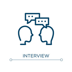 Interview icon. Linear vector illustration. Outline interview icon vector. Thin line symbol for use on web and mobile apps, logo, print media.