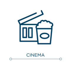 Cinema icon. Linear vector illustration. Outline cinema icon vector. Thin line symbol for use on web and mobile apps, logo, print media.