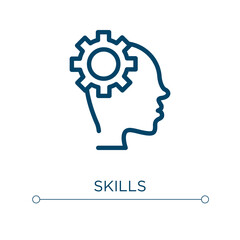 Skills icon. Linear vector illustration. Outline skills icon vector. Thin line symbol for use on web and mobile apps, logo, print media.