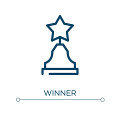 Winner icon. Linear vector illustration. Outline winner icon vector. Thin line symbol for use on web and mobile apps, logo, print media.