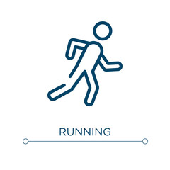 Running icon. Linear vector illustration. Outline running icon vector. Thin line symbol for use on web and mobile apps, logo, print media.