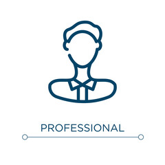 Professional icon. Linear vector illustration. Outline professional icon vector. Thin line symbol for use on web and mobile apps, logo, print media.