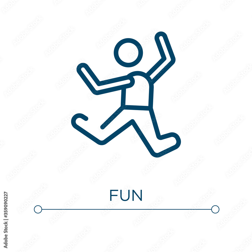 Poster fun icon. linear vector illustration. outline fun icon vector. thin line symbol for use on web and m