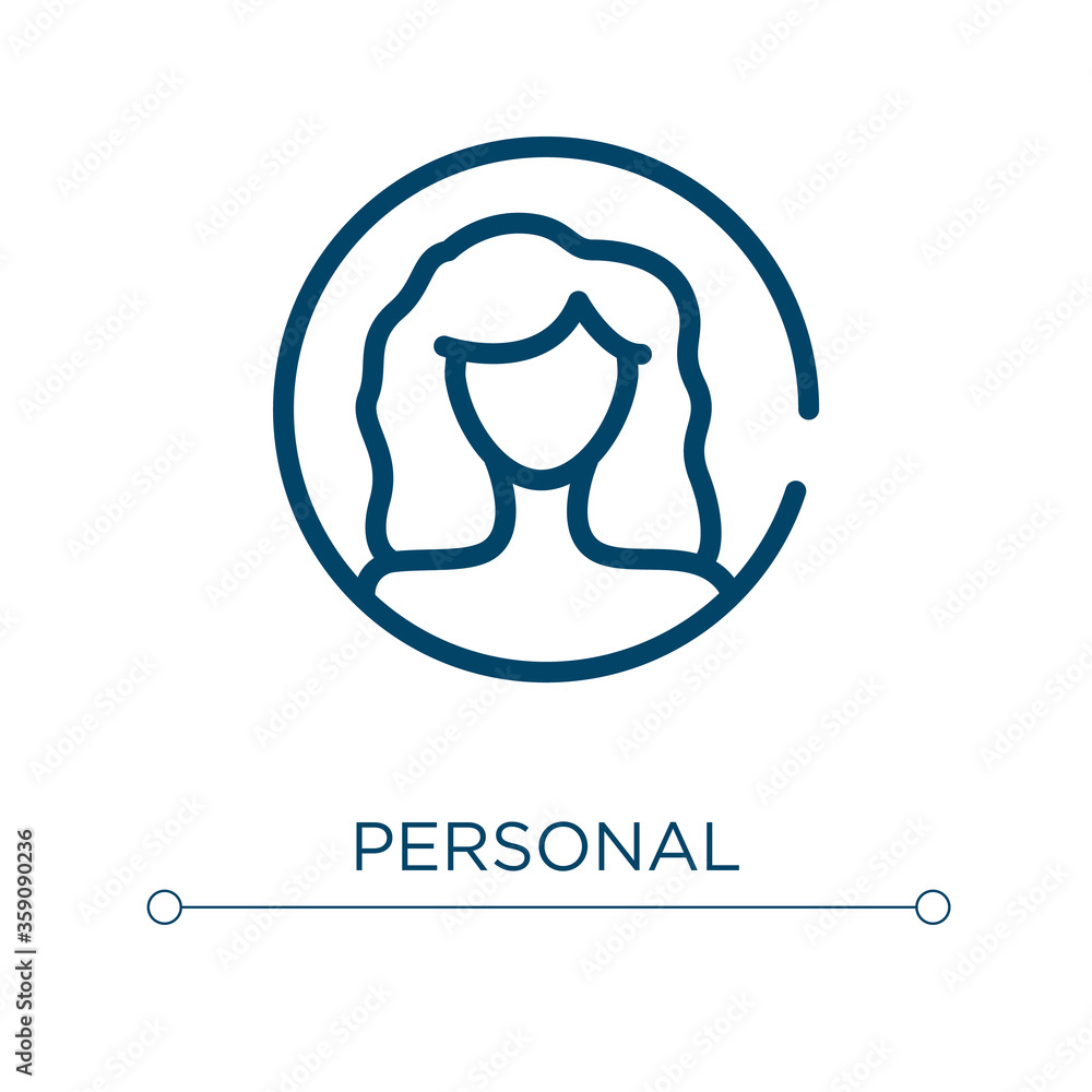 Poster personal icon. linear vector illustration. outline personal icon vector. thin line symbol for use on