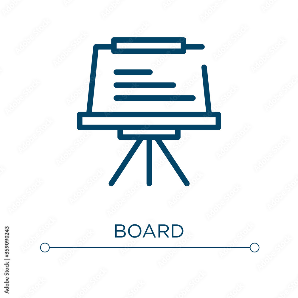 Poster board icon. linear vector illustration. outline board icon vector. thin line symbol for use on web a