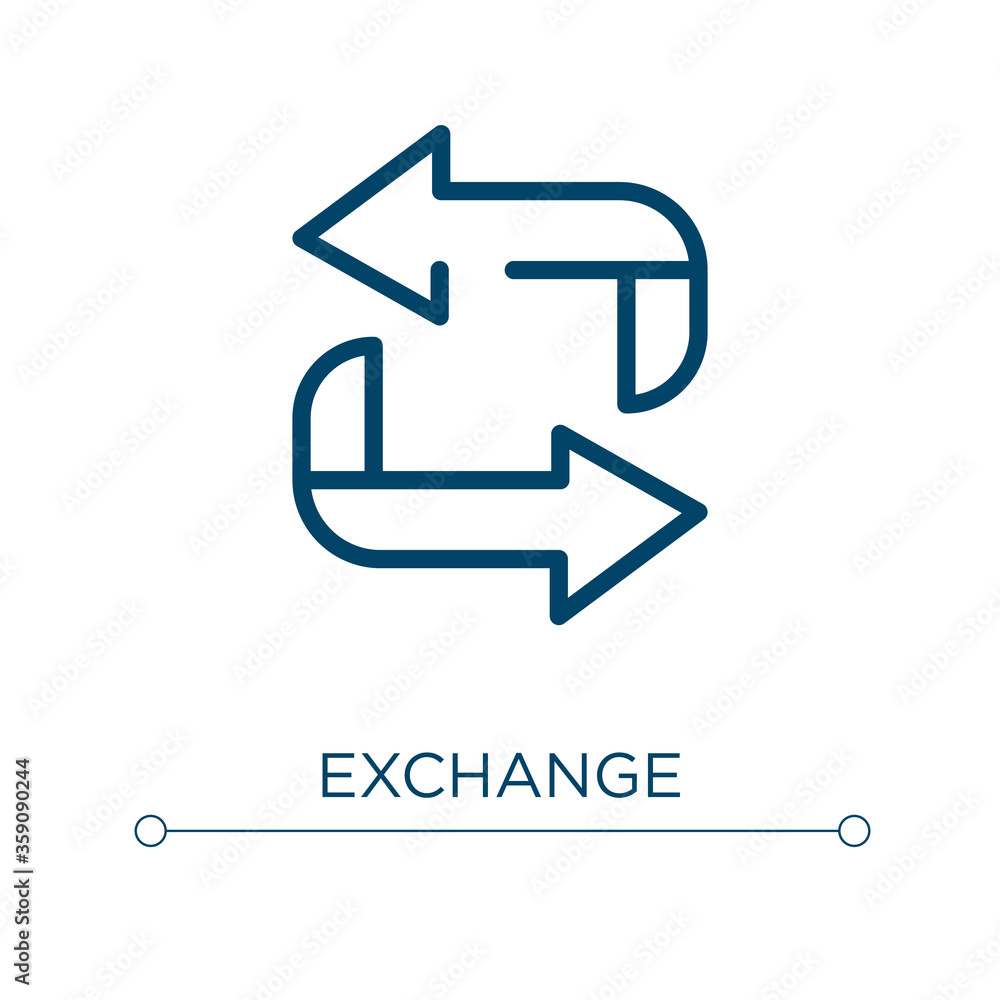 Poster exchange icon. linear vector illustration. outline exchange icon vector. thin line symbol for use on
