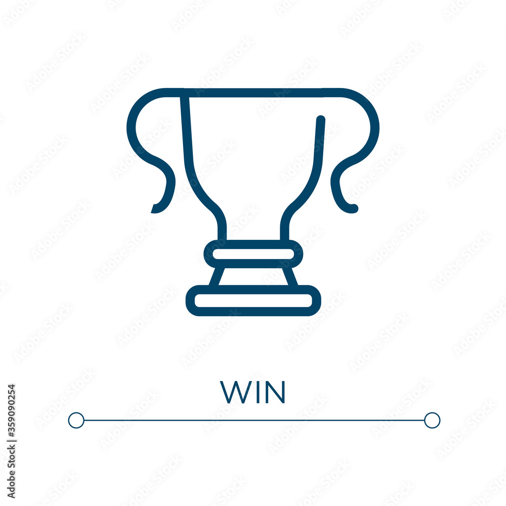 Poster win icon. linear vector illustration. outline win icon vector. thin line symbol for use on web and m