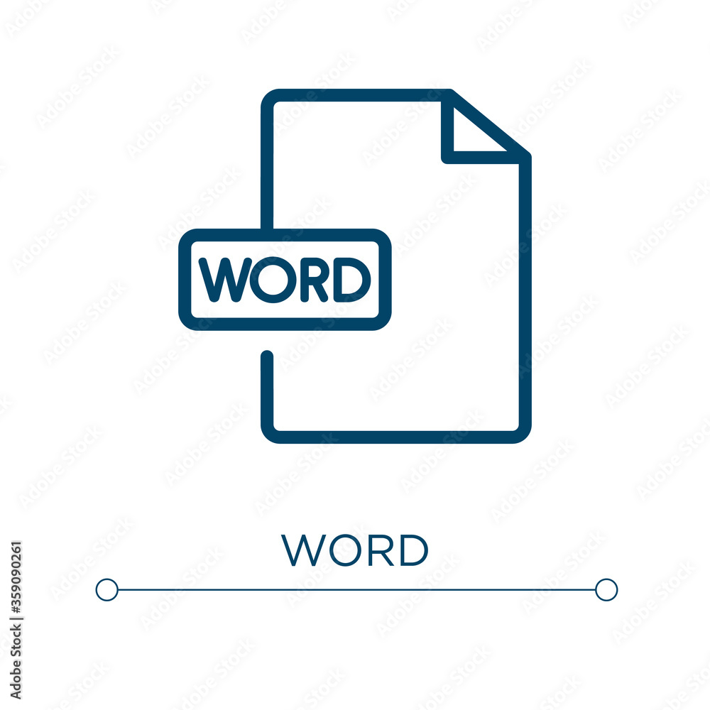 Poster word icon. linear vector illustration. outline word icon vector. thin line symbol for use on web and