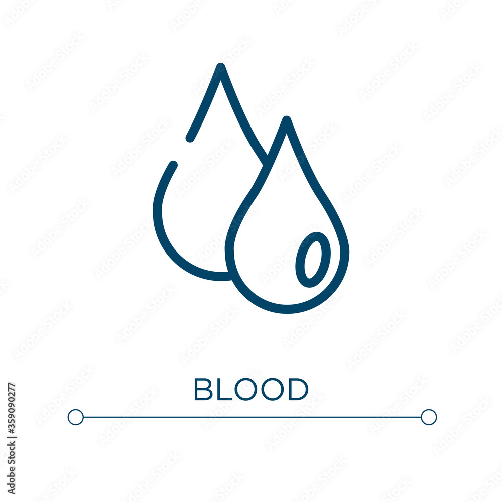 Poster blood icon. linear vector illustration. outline blood icon vector. thin line symbol for use on web a
