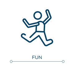 Fun icon. Linear vector illustration. Outline fun icon vector. Thin line symbol for use on web and mobile apps, logo, print media.