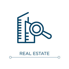 Real estate icon. Linear vector illustration. Outline real estate icon vector. Thin line symbol for use on web and mobile apps, logo, print media.