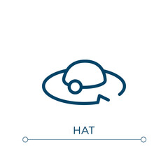 Obraz premium Hat icon. Linear vector illustration. Outline hat icon vector. Thin line symbol for use on web and mobile apps, logo, print media.