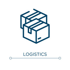 Logistics icon. Linear vector illustration. Outline logistics icon vector. Thin line symbol for use on web and mobile apps, logo, print media.