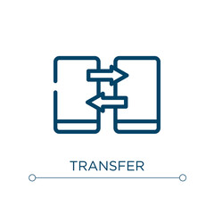 Transfer icon. Linear vector illustration. Outline transfer icon vector. Thin line symbol for use on web and mobile apps, logo, print media.