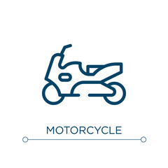 Motorcycle icon. Linear vector illustration. Outline motorcycle icon vector. Thin line symbol for use on web and mobile apps, logo, print media.