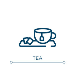 Tea icon. Linear vector illustration. Outline tea icon vector. Thin line symbol for use on web and mobile apps, logo, print media.