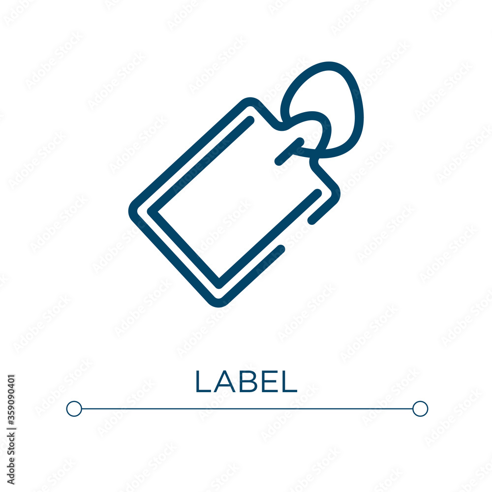 Poster label icon. linear vector illustration. outline label icon vector. thin line symbol for use on web a