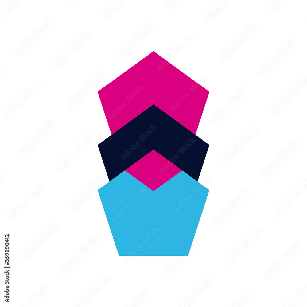 Poster geometric and abstract pentagons flat style icon vector design