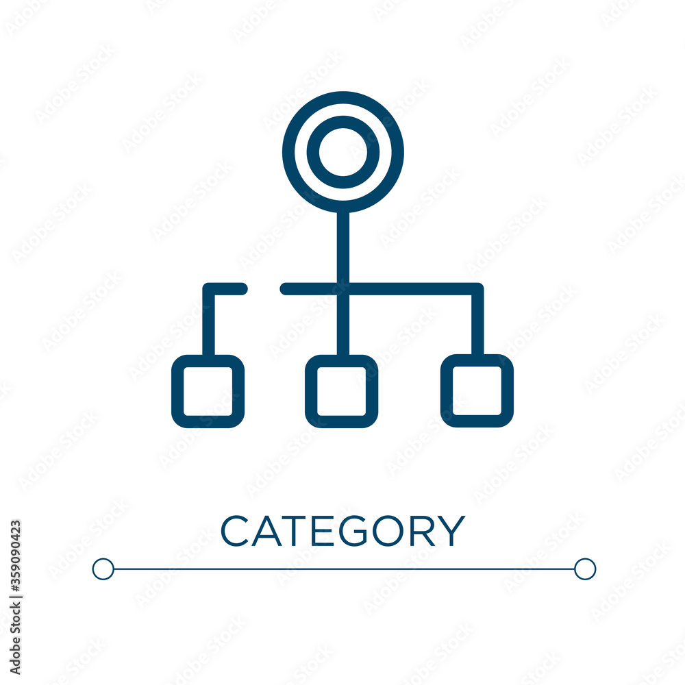 Poster category icon. linear vector illustration. outline category icon vector. thin line symbol for use on