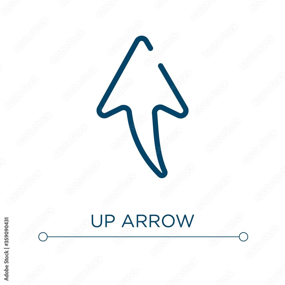 Poster up arrow icon. linear vector illustration. outline up arrow icon vector. thin line symbol for use on