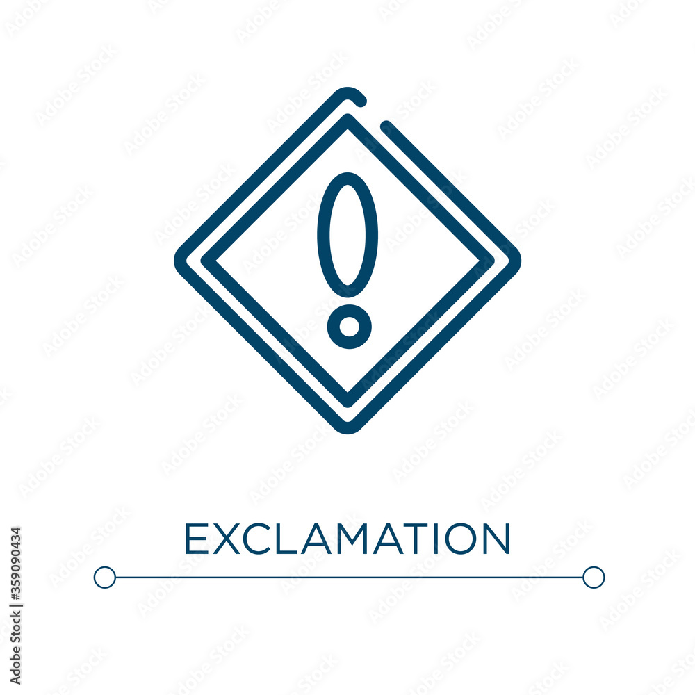Poster exclamation icon. linear vector illustration. outline exclamation icon vector. thin line symbol for 