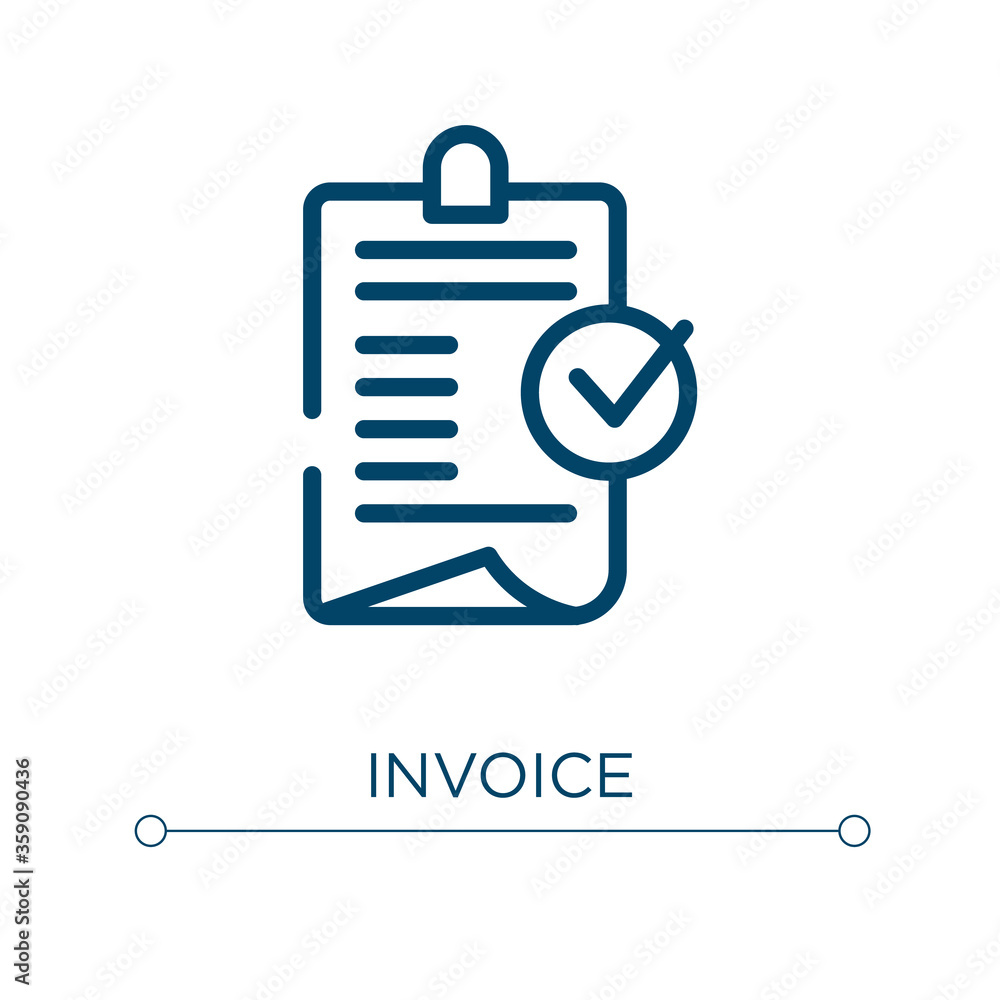 Poster invoice icon. linear vector illustration. outline invoice icon vector. thin line symbol for use on w