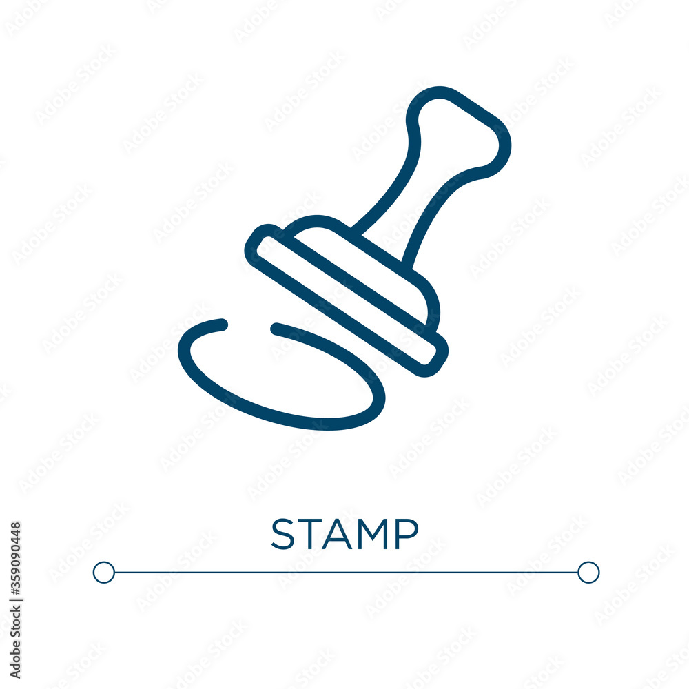 Poster stamp icon. linear vector illustration. outline stamp icon vector. thin line symbol for use on web a
