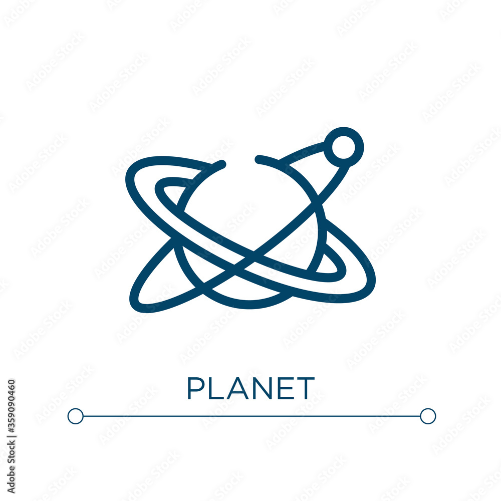 Poster planet icon. linear vector illustration. outline planet icon vector. thin line symbol for use on web