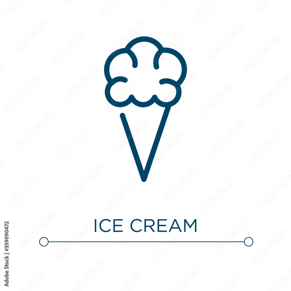 Poster ice cream icon. linear vector illustration. outline ice cream icon vector. thin line symbol for use 