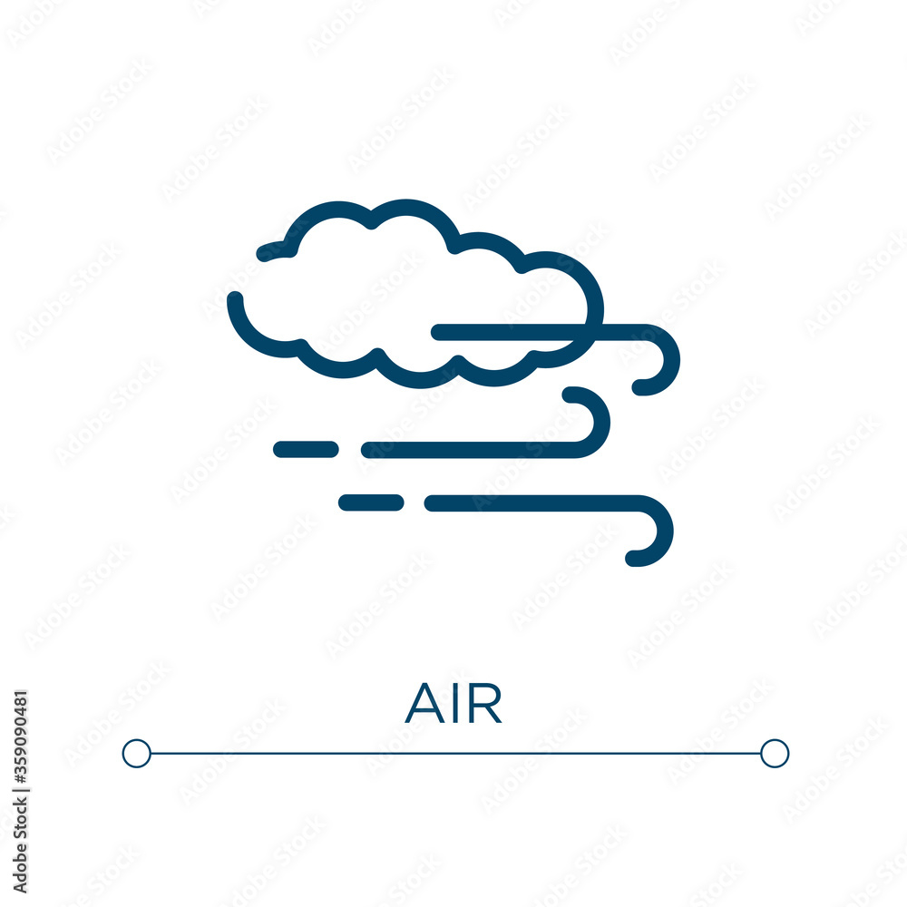Aufkleber air icon. linear vector illustration. outline air icon vector. thin line symbol for use on web and m