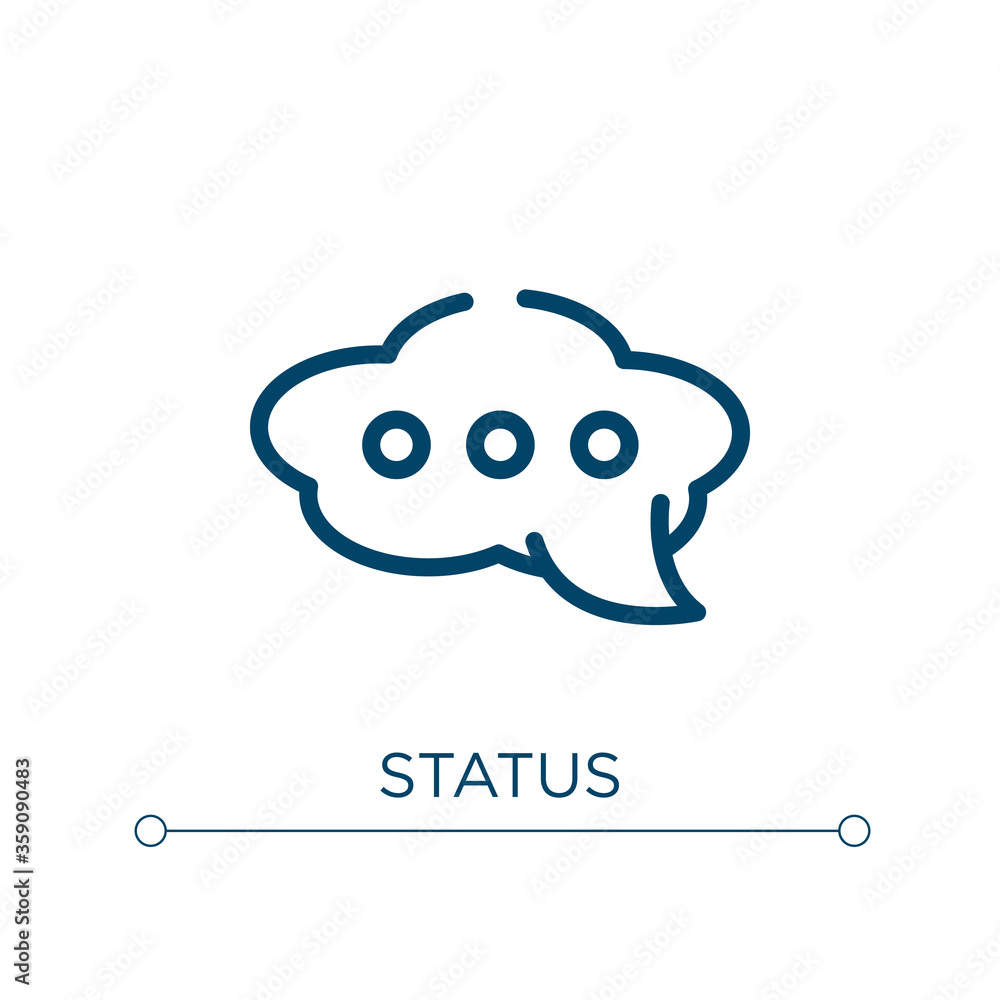 Poster status icon. linear vector illustration. outline status icon vector. thin line symbol for use on web