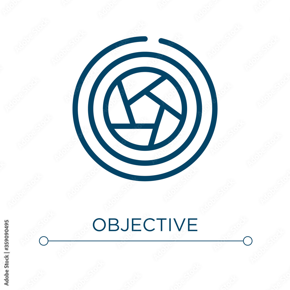 Poster objective icon. linear vector illustration. outline objective icon vector. thin line symbol for use 