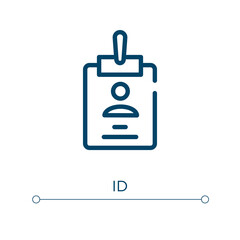 Id icon. Linear vector illustration. Outline id icon vector. Thin line symbol for use on web and mobile apps, logo, print media.