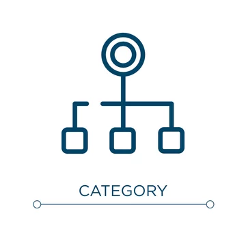 Vetor de Category icon. Linear vector illustration. Outline