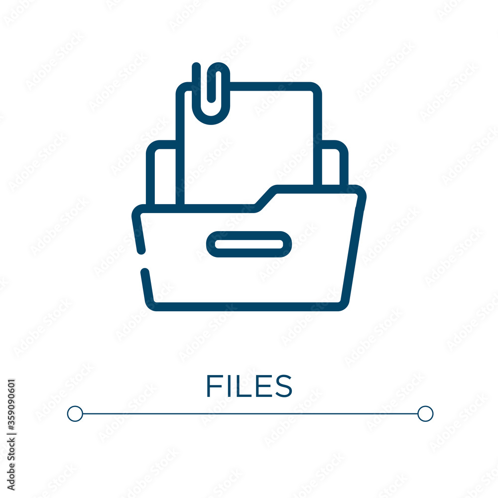 Poster files icon. linear vector illustration. outline files icon vector. thin line symbol for use on web a
