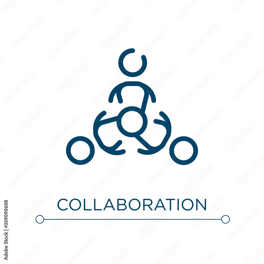 Poster collaboration icon. linear vector illustration. outline collaboration icon vector. thin line symbol 