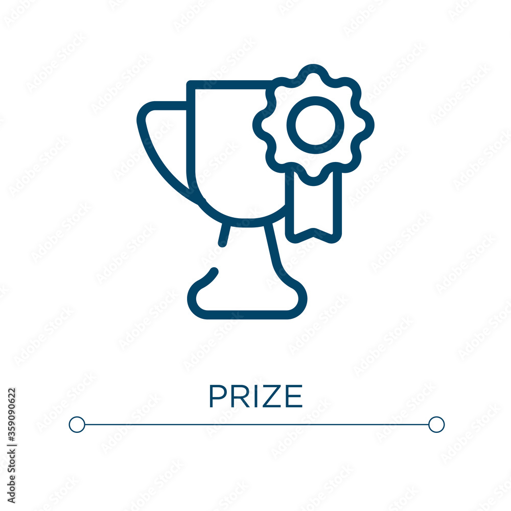 Poster prize icon. linear vector illustration. outline prize icon vector. thin line symbol for use on web a