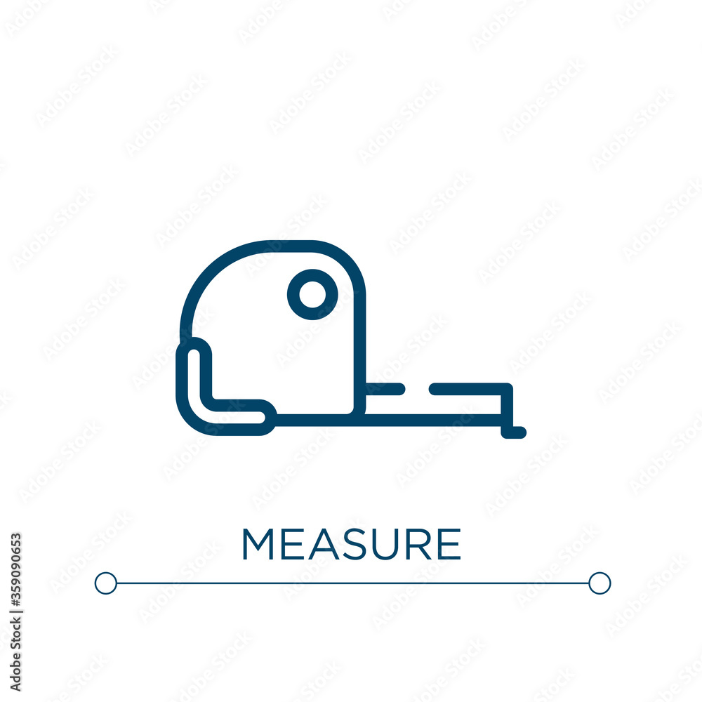 Poster measure icon. linear vector illustration. outline measure icon vector. thin line symbol for use on w