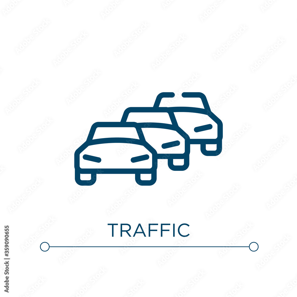 Poster traffic icon. linear vector illustration. outline traffic icon vector. thin line symbol for use on w
