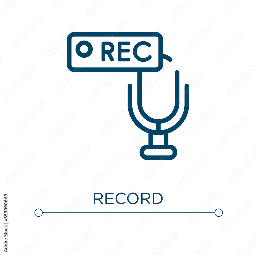 Poster record icon. linear vector illustration. outline record icon vector. thin line symbol for use on web