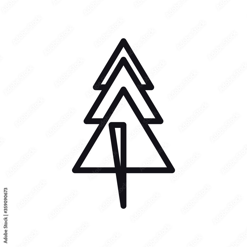 Poster geometric and abstract pine tree line style icon vector design