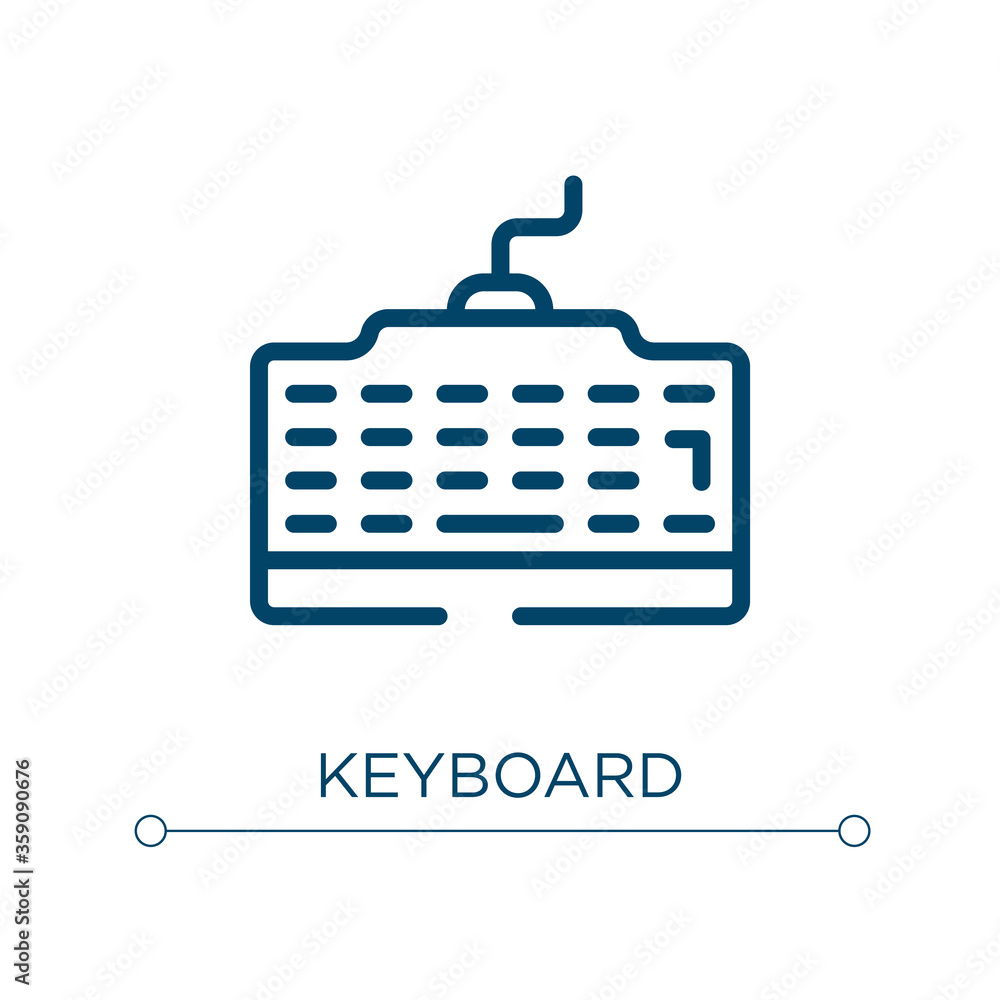 Poster keyboard icon. linear vector illustration. outline keyboard icon vector. thin line symbol for use on