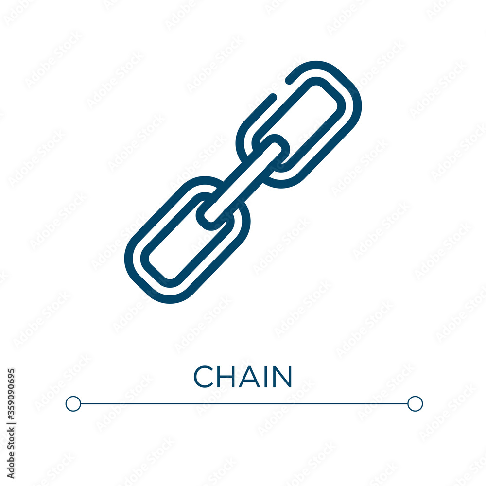 Poster chain icon. linear vector illustration. outline chain icon vector. thin line symbol for use on web a